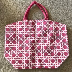 Large Pink Geometric Tote